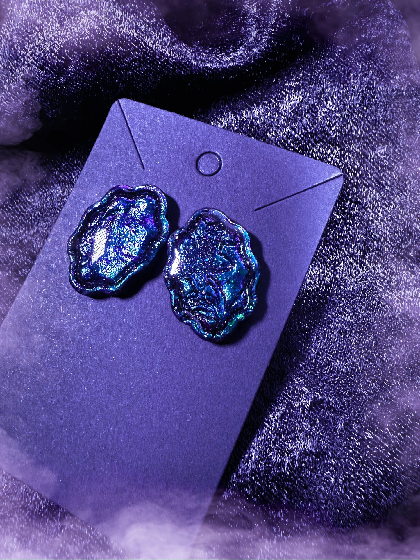 Victorian Duo Chrome Color Shifting Button Earrings