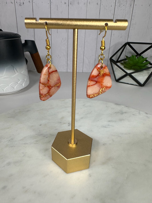 Marbled Terracota Clay Dangle Earrings